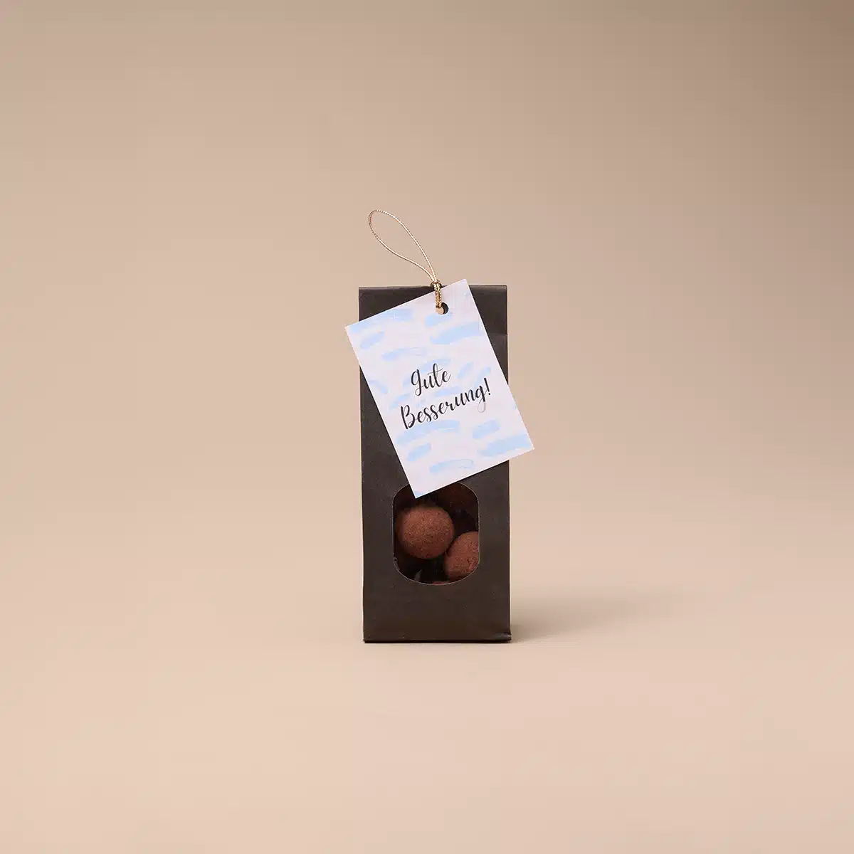 Praliné mit Grussbotschaft, Praliné Gute Besserung