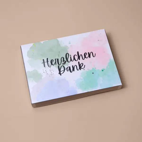 Praliné mit Grussbotschaft, Praliné Dankeschön, Herzlichen Dank