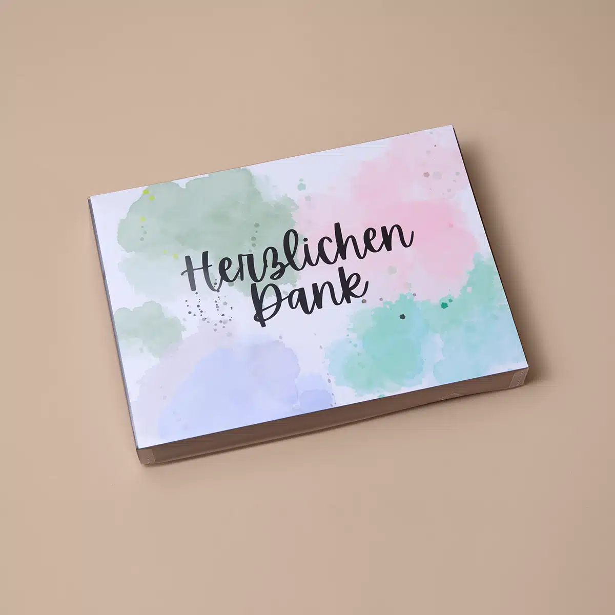 Praliné mit Grussbotschaft, Praliné Dankeschön, Herzlichen Dank