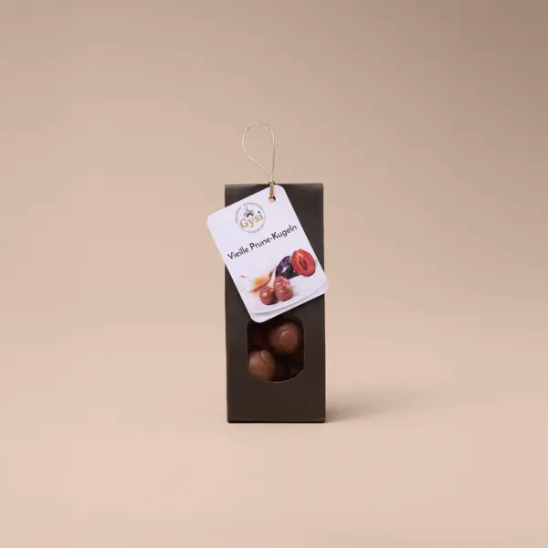 Alte-Zwetschge-Praliné, Vieille Prune Stängeli ohne Zuckerkruste