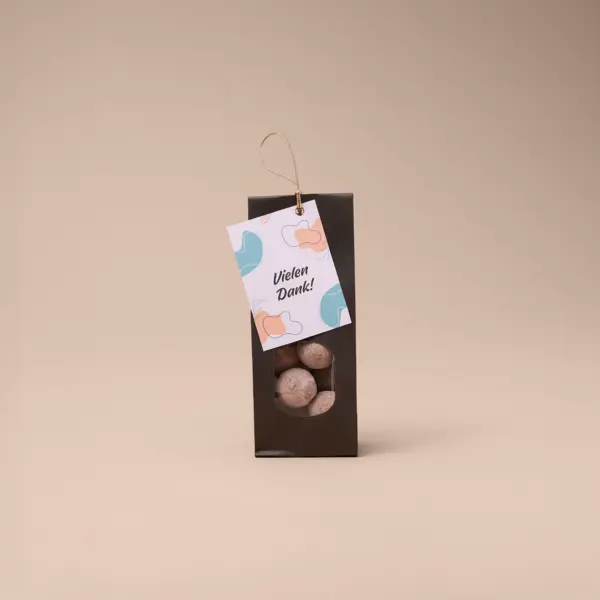 Praliné mit Grussbotschaft, Praliné Dankeschön, Herzlichen Dank