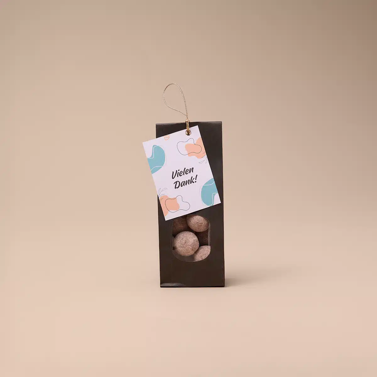 Praliné mit Grussbotschaft, Praliné Dankeschön, Herzlichen Dank